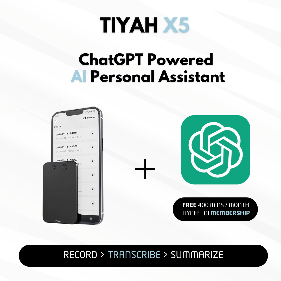 TIYAH X5 ChatGPT Powered AI Personal Assistant Transcriber