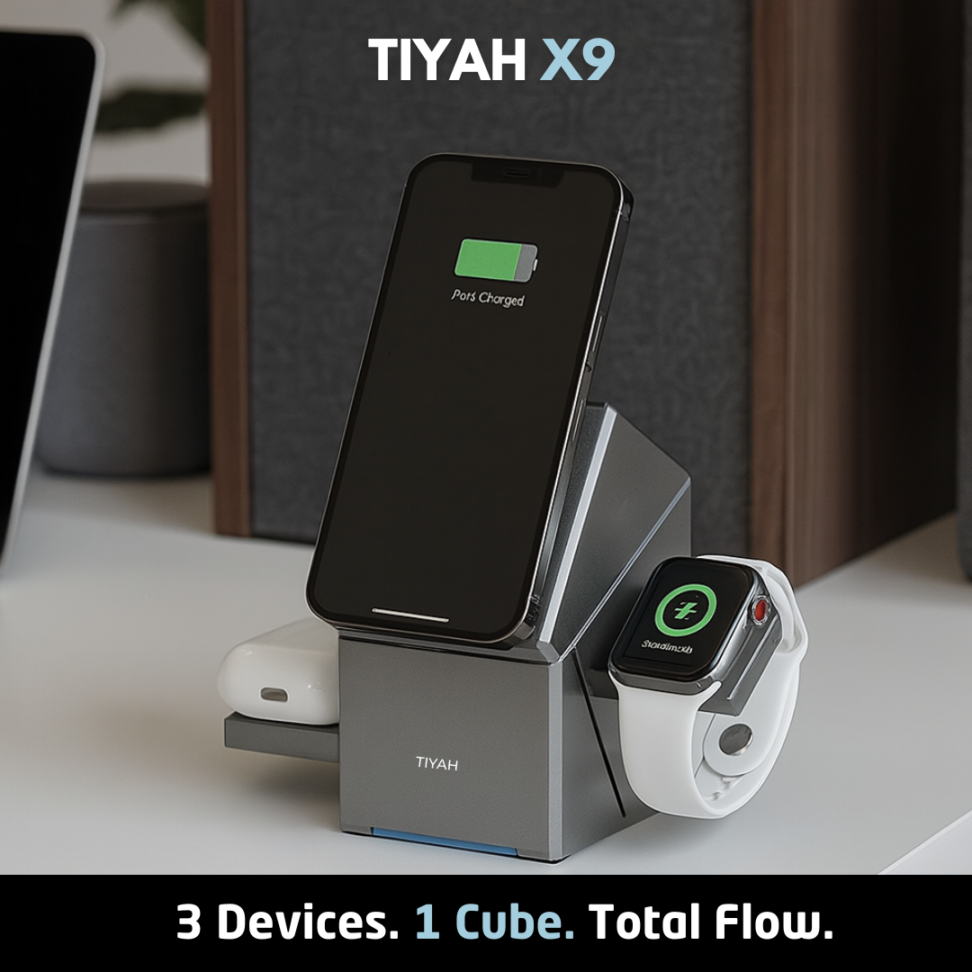 TIYAH X9 3-in-1 Auto Rotating Charging Station