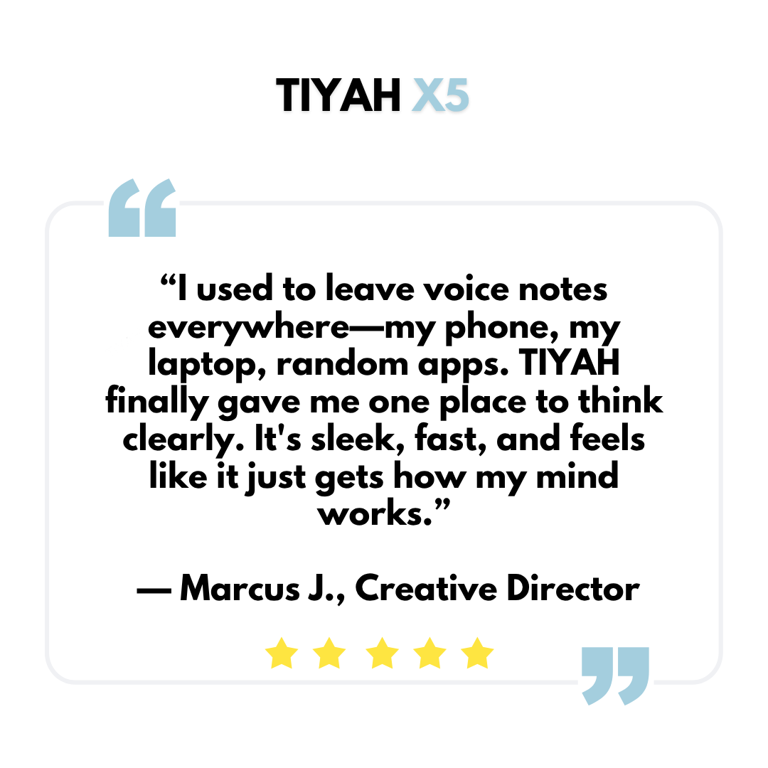 TIYAH X5 ChatGPT Powered AI Personal Assistant Transcriber
